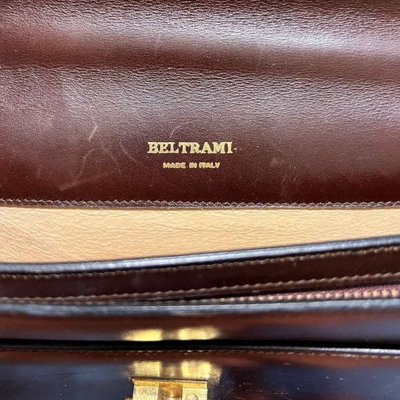 Vintage Beltrami Authentic Italian Leather Envelope Clutch Made in Italy - Picture 5 of 7